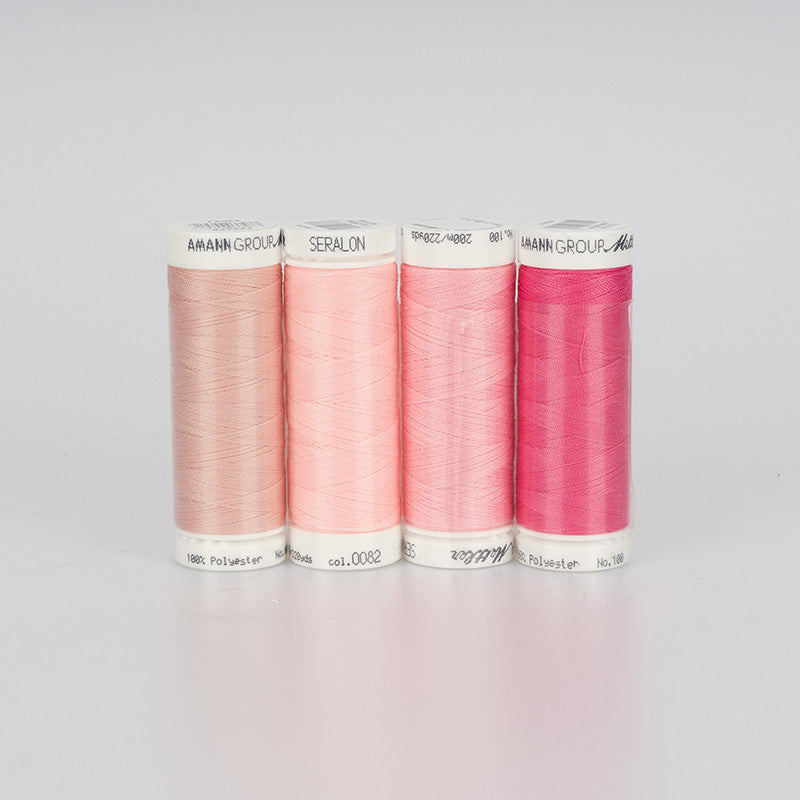 Amann Mettler Seralon No.100 Garnset pink (4 x 200 m)
