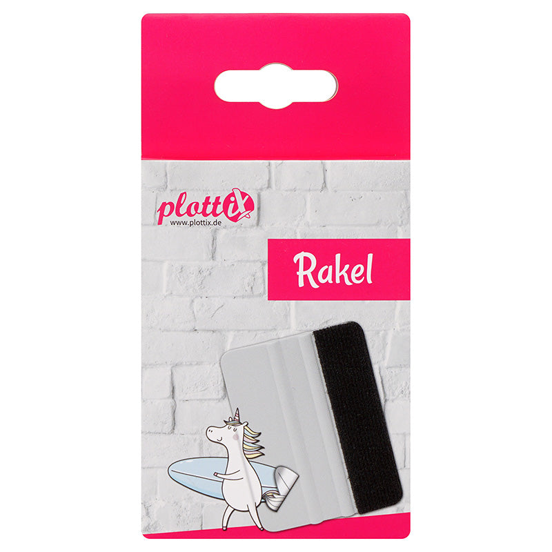 PlottiX Rakel mit Filzkante (7,3 x 10 cm/ weiß)