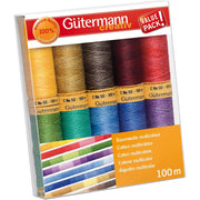 Gütermann Multicolour Baumwolle Nähfaden-Set-1 (10 Farben/ 100 m)