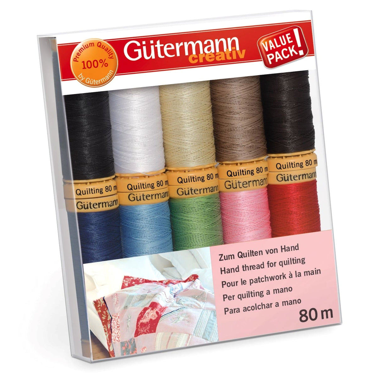 Gütermann Hand Quilting Nähfaden-Set-1 (10 Farben/ 80 m)