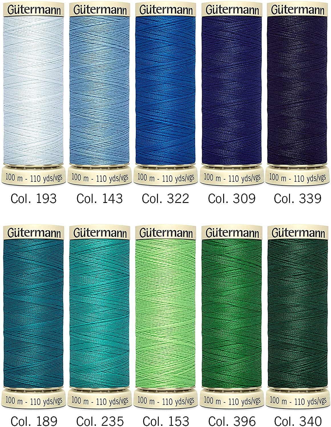 Gütermann Allesnäher Nähfaden-Set-5 (10 Farben/ 100 m)