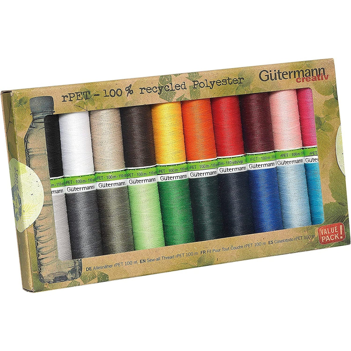 Gütermann rPet Allesnäher Nähfaden-Set-1 (20 Farben/ 100 m)