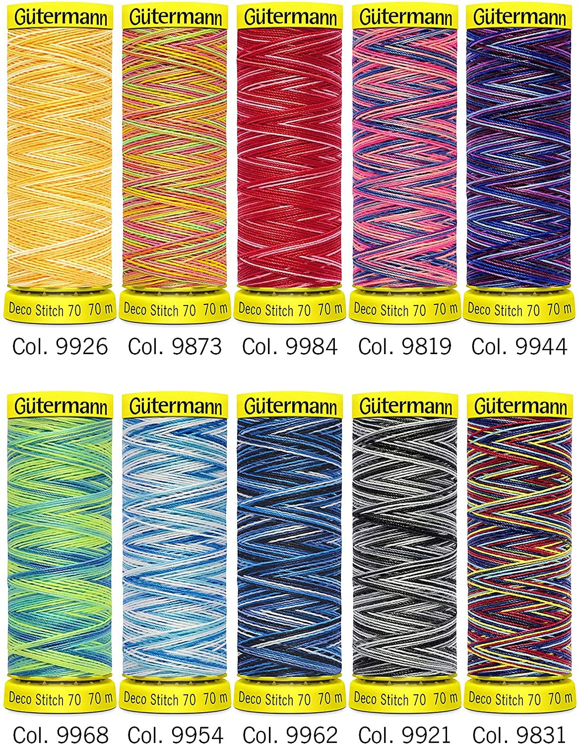 Gütermann Deco Stitch Nähfaden-Set-3 (10 Farben/ 70 m)
