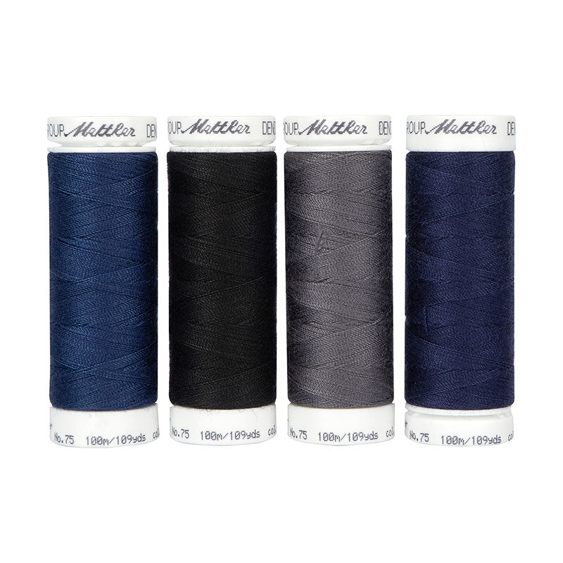 Amann Mettler DENIM DOC No.75 Dark Garnset (4 Spulen/ 100 m)