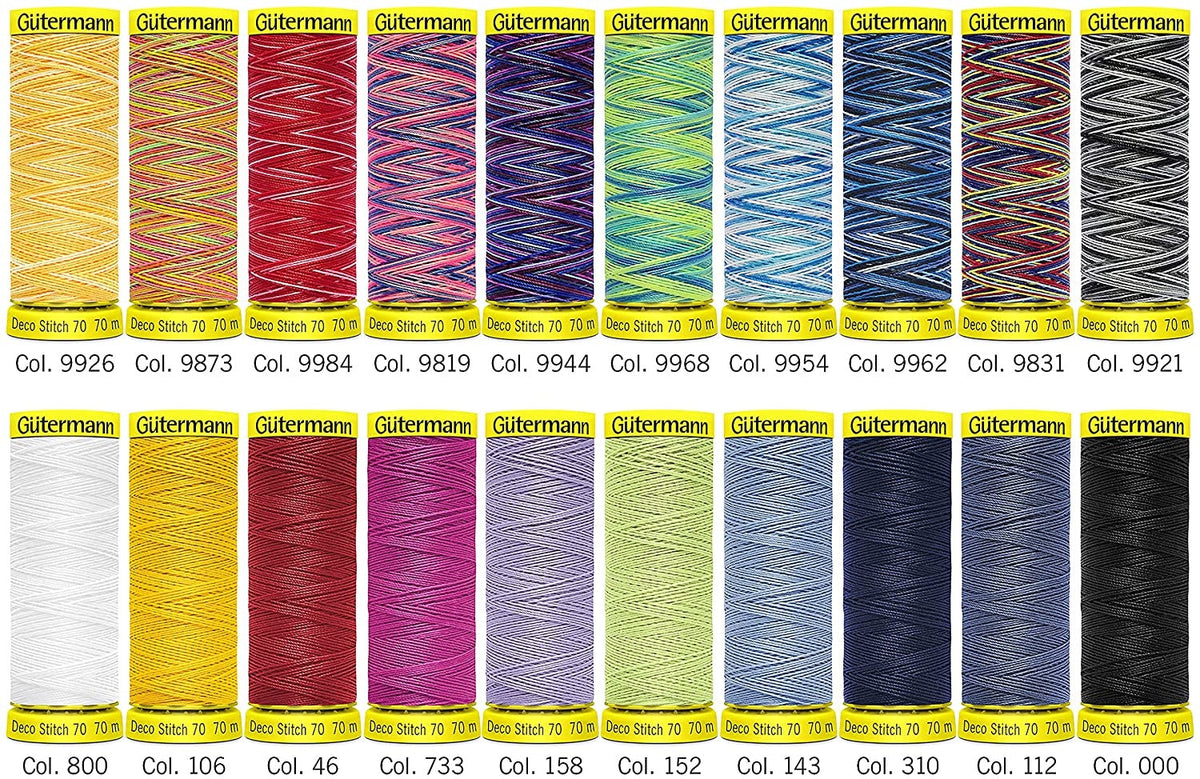 Gütermann  Deco Stitch Nähfaden-Set-1 (20 Farben/ 70 m)