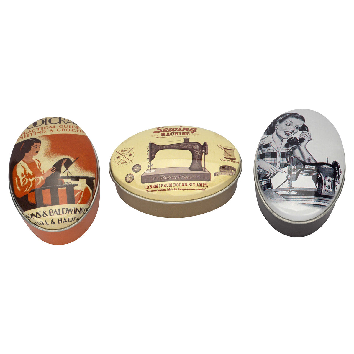 Nostalgiedosen Blechdosen 3er-Set (7 x 4,5 x 3 cm/ verschiedene Designs)