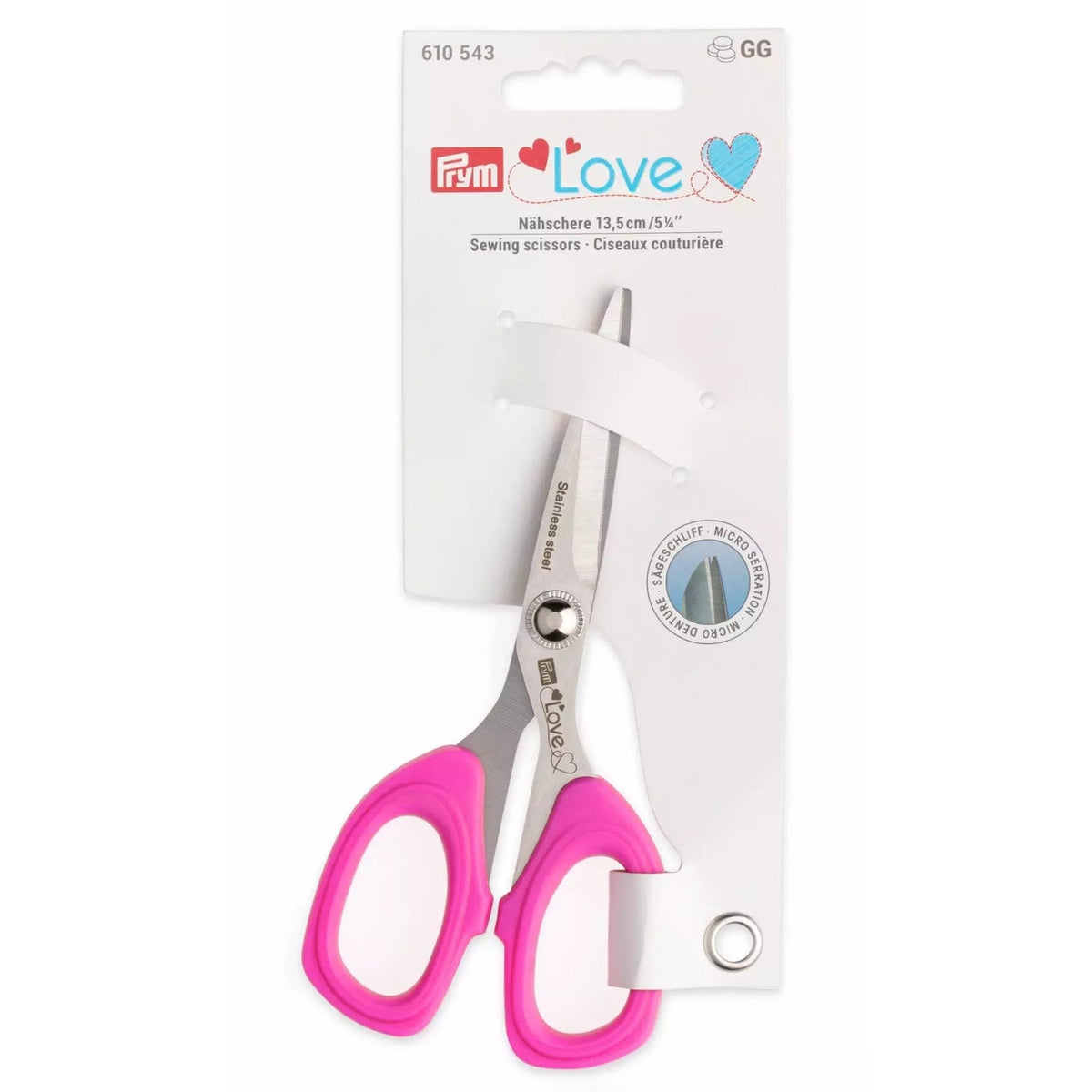 Prym Love Nähschere Micro Serration - Sägeschliff (pink/ 13,5 cm)