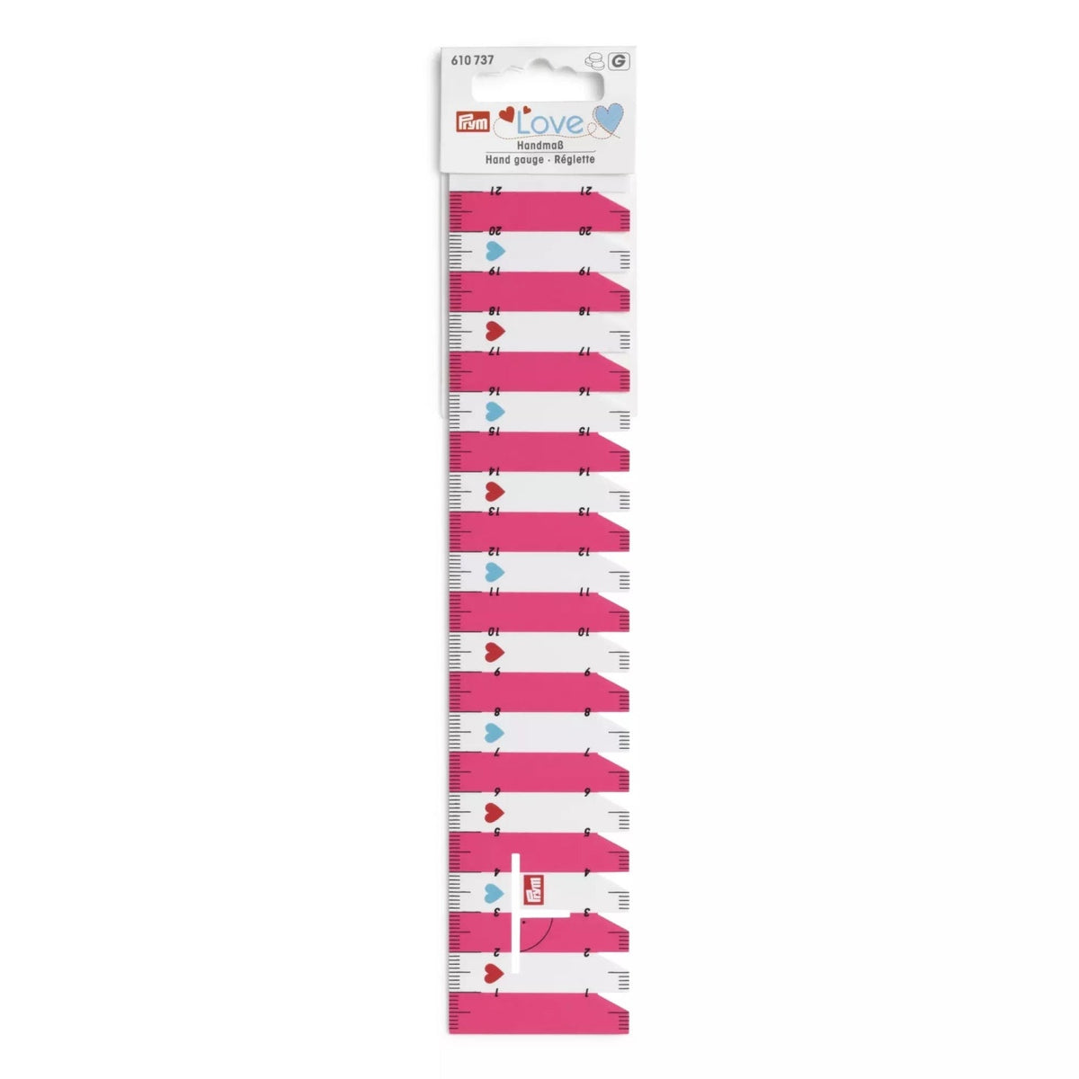 Prym Love Handmaß (Skala 21 cm/ pink/ weiß)