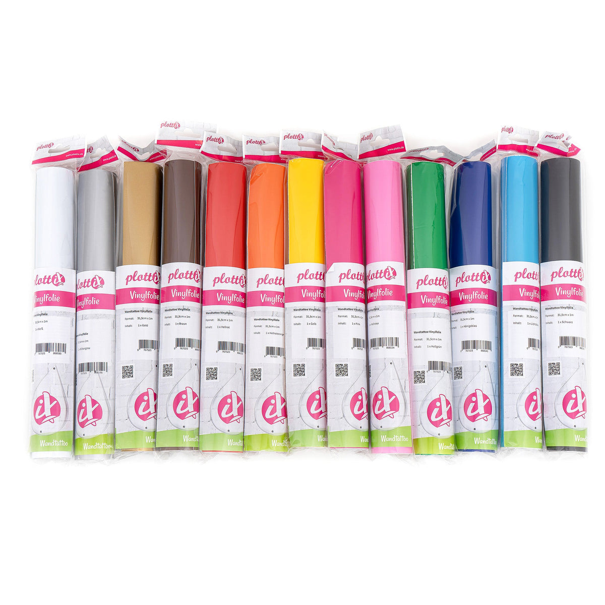 PlottiX Wandtattoo Vinylfolie Rolle (31,5 cm x 1 m/ versch. Farben)