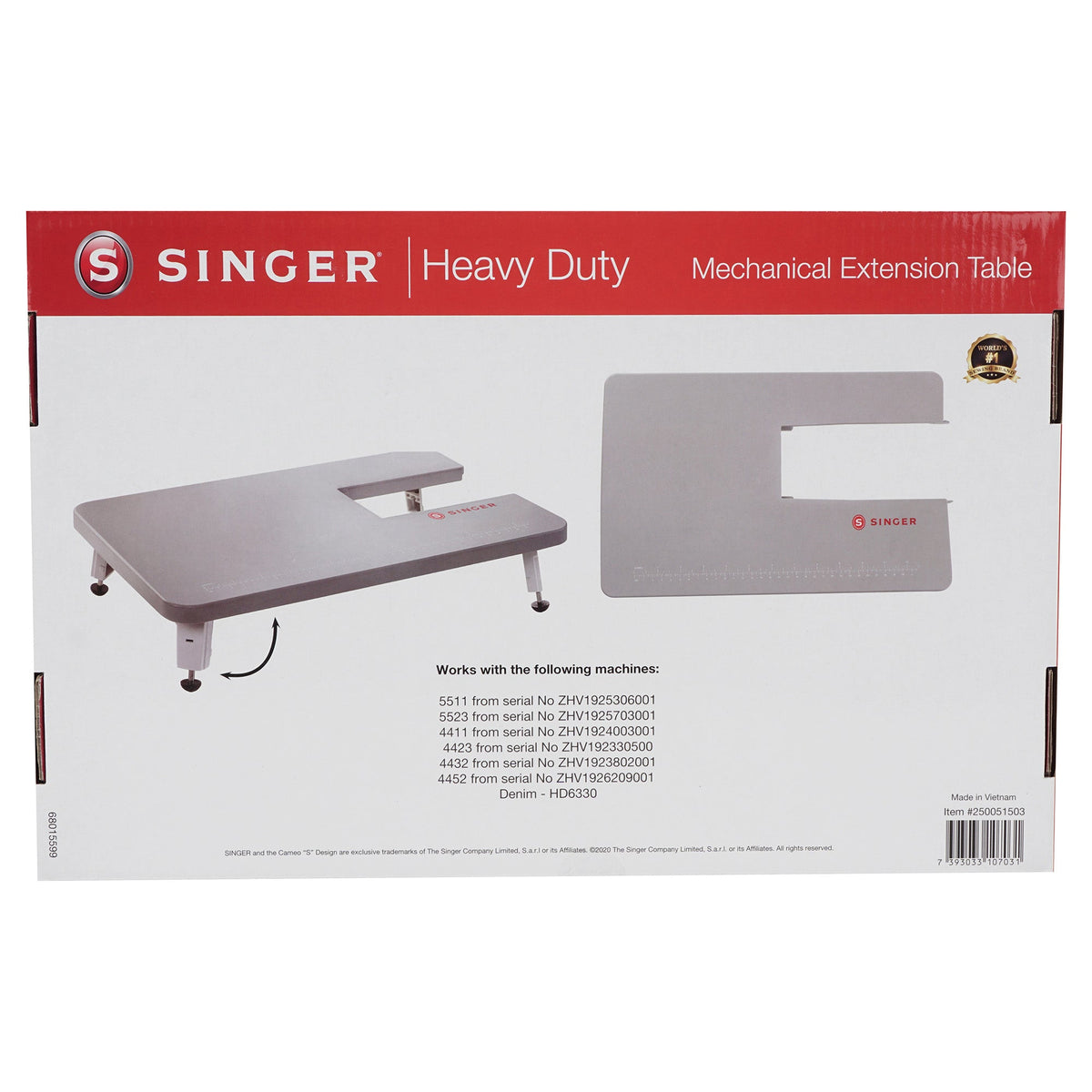 Singer Anschiebetisch für mechanische Heavy Duty Maschinen (für 5511/ 5523/ 4411/ 4423/ 4432)