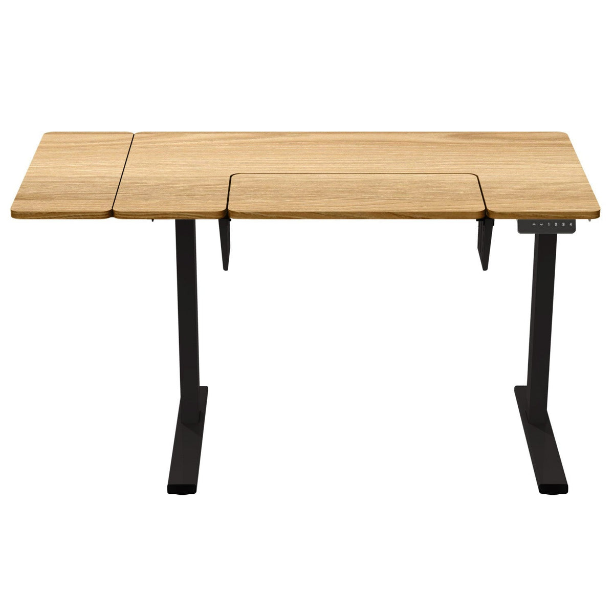 Semplix Hobby- und Nähtisch elektrisch höhenverstellbar mit Ausschnitt (schwarz/ Eiche-Design)