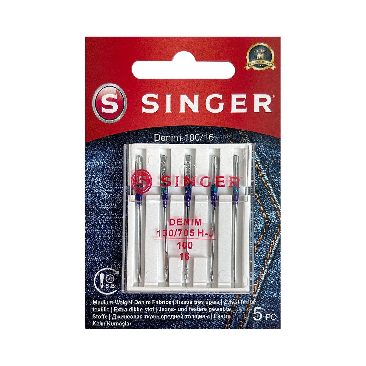 Singer Jeansnadel Stärke 100/ System 130/ 705 H/ 5 Nadeln