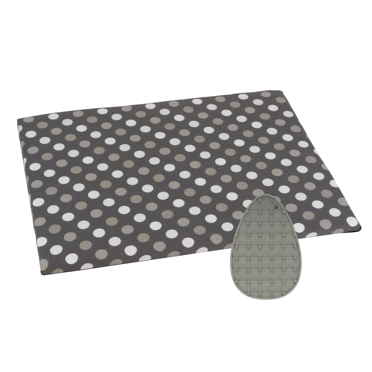 Semplix Bügel-Set mit Mini-Bügeleisenablage grau/grau