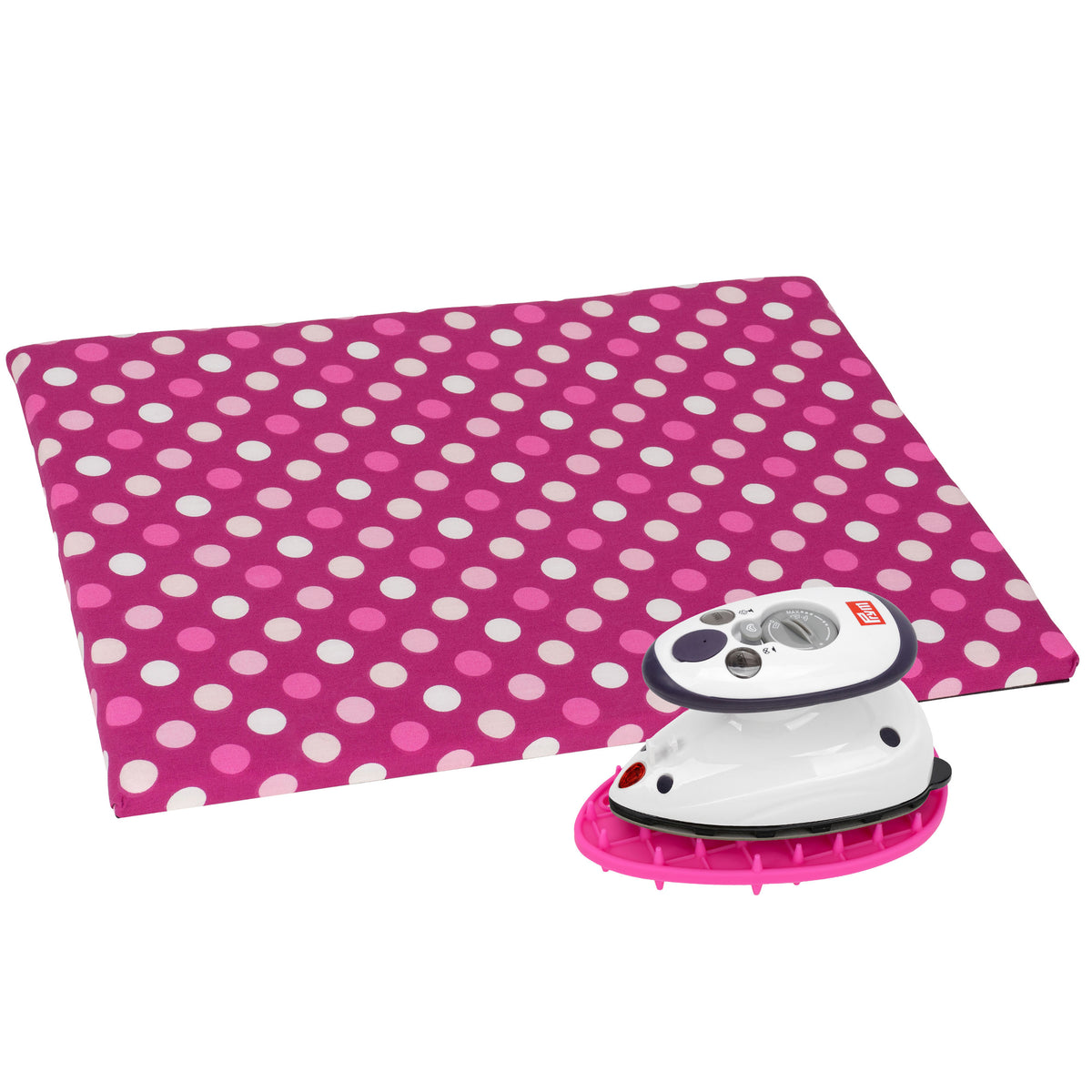 Semplix Bügel-Set mit Ablage und Prym Mini-Bügeleisen beere/ pink
