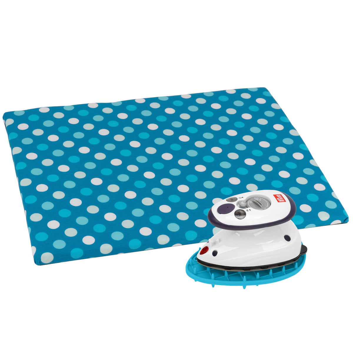 Semplix Bügel-Set mit Ablage und Prym Mini-Bügeleisen türkis/ türkis