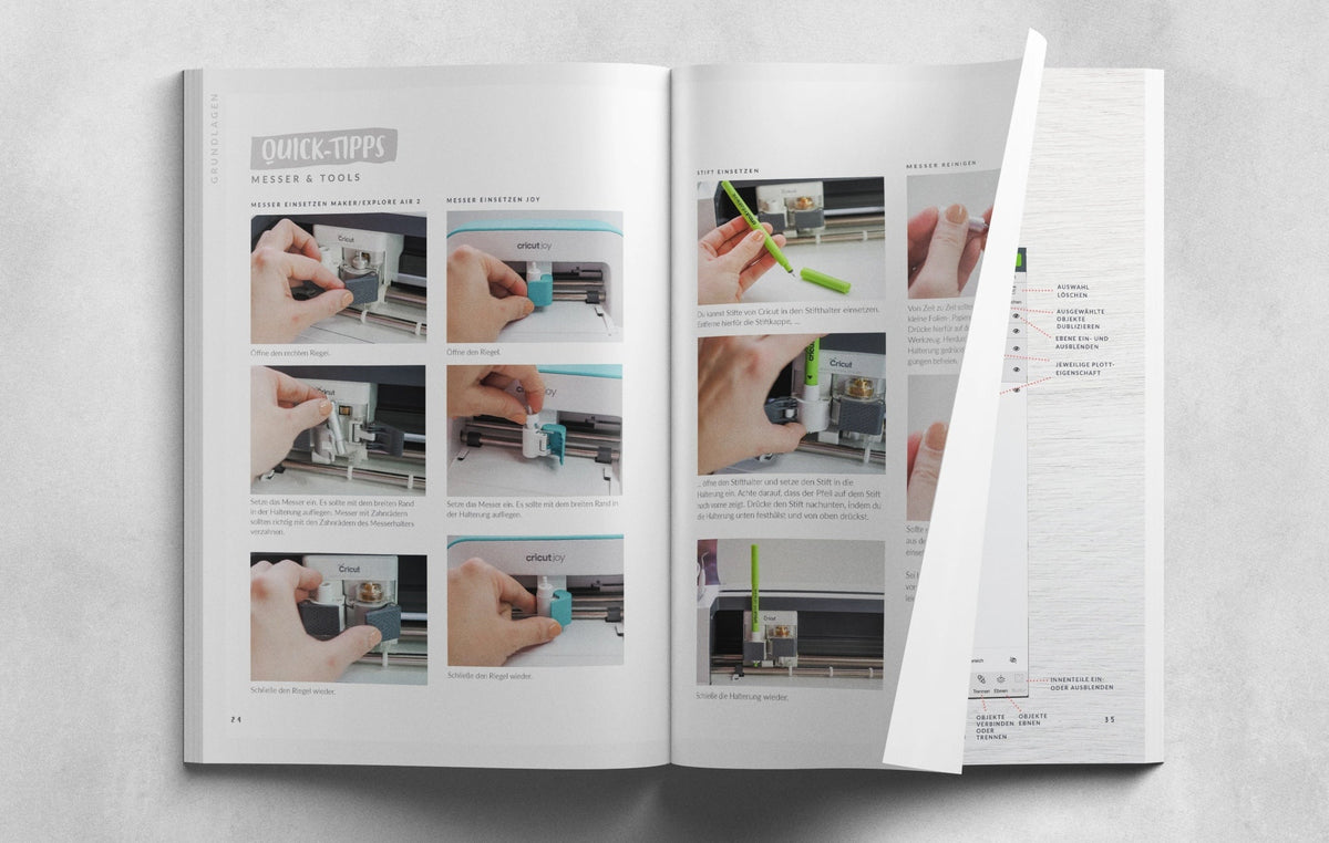 Plotter 1x1 Softcover Buch - Workshop für den Einstieg mit dem Cricut Plotter