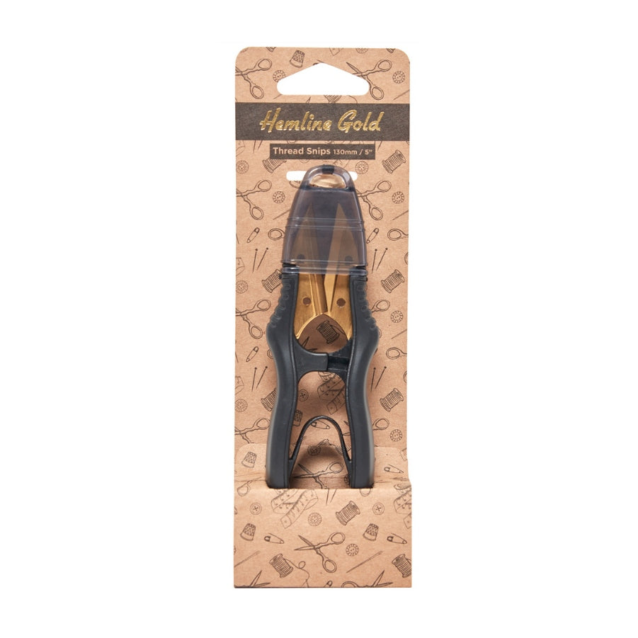 Hemline Gold Fadenschere (130 mm / 5"/ schwarz/ gold)
