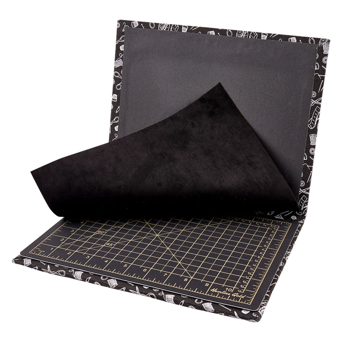 Hemline Gold Quilters Multifunktionsmappe (30 x 24 x 2,5 cm/ schwarz/ weiß)