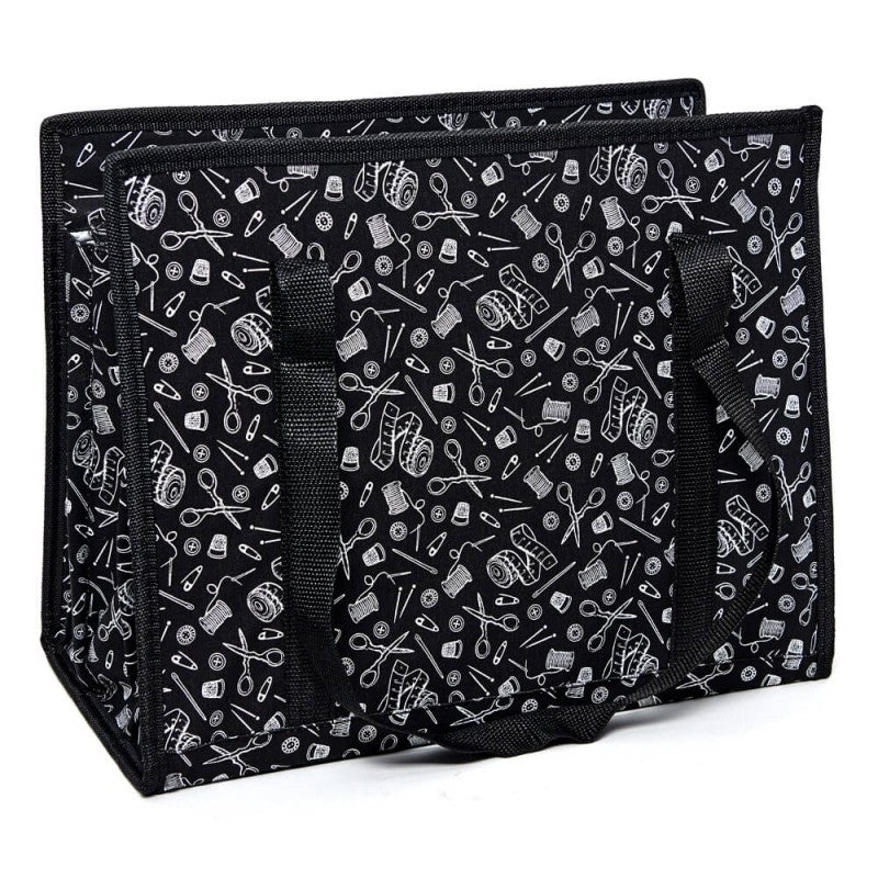 Hemline Gold Mehrzweck Basteltasche (28,5 x 36,5 x 17,8 cm/ schwarz/ weiß)
