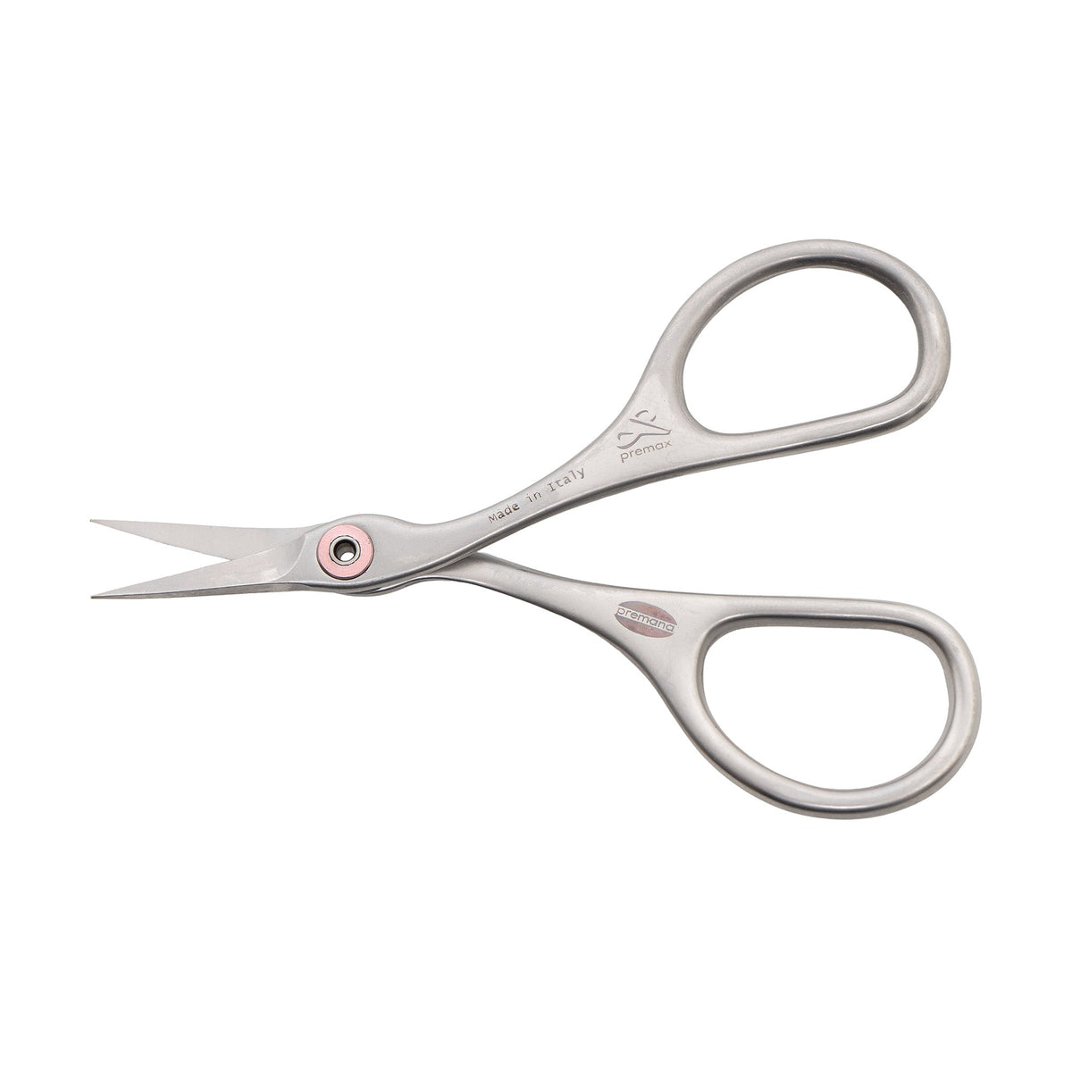 PREMAX Stickschere Ringlock Carbon-Chrom gebogen (9,5 cm/ satiniert)