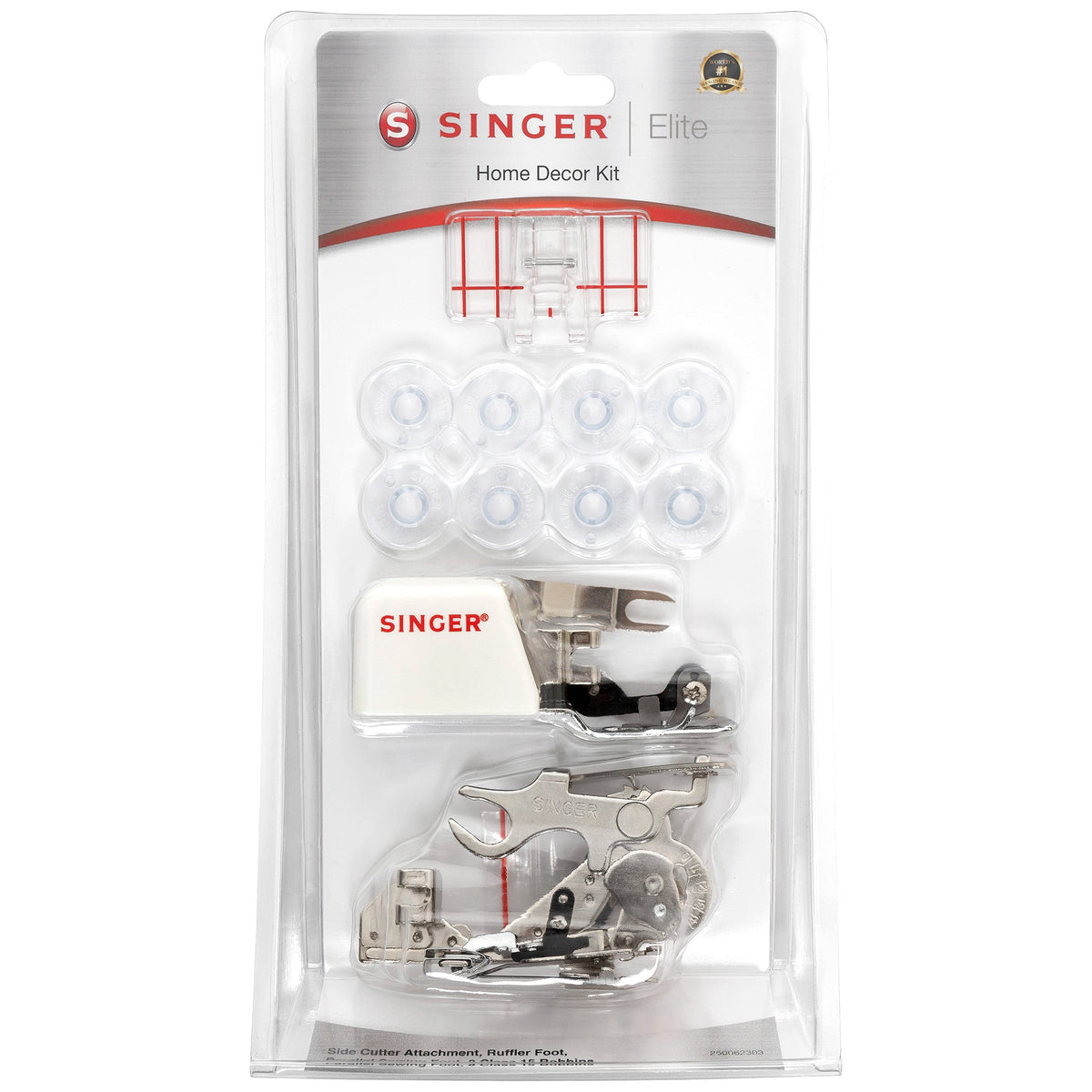 Singer Elite Home Deko Kit (3 Nähfüße/ 8 Spulen)