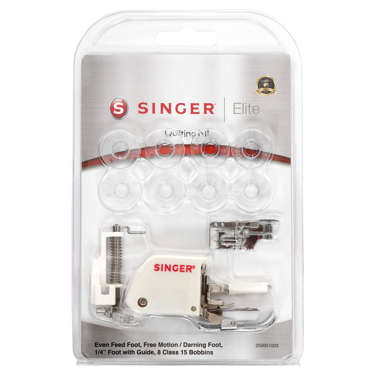 Singer Elite Quilting Kit (3 Füße/ 8 Spulen)