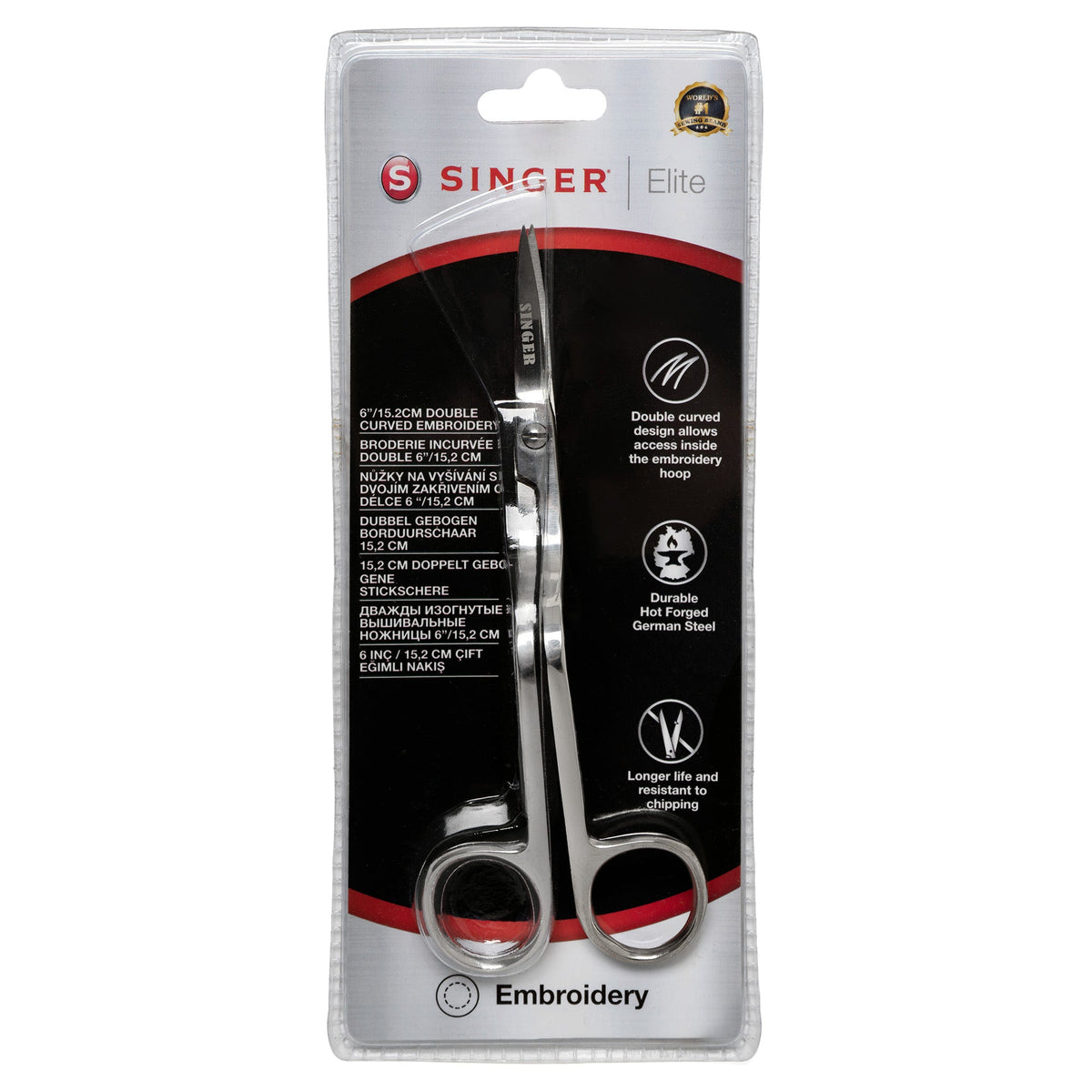 Singer Elite doppelt gebogene Stickschere (15,5 cm/ 6")