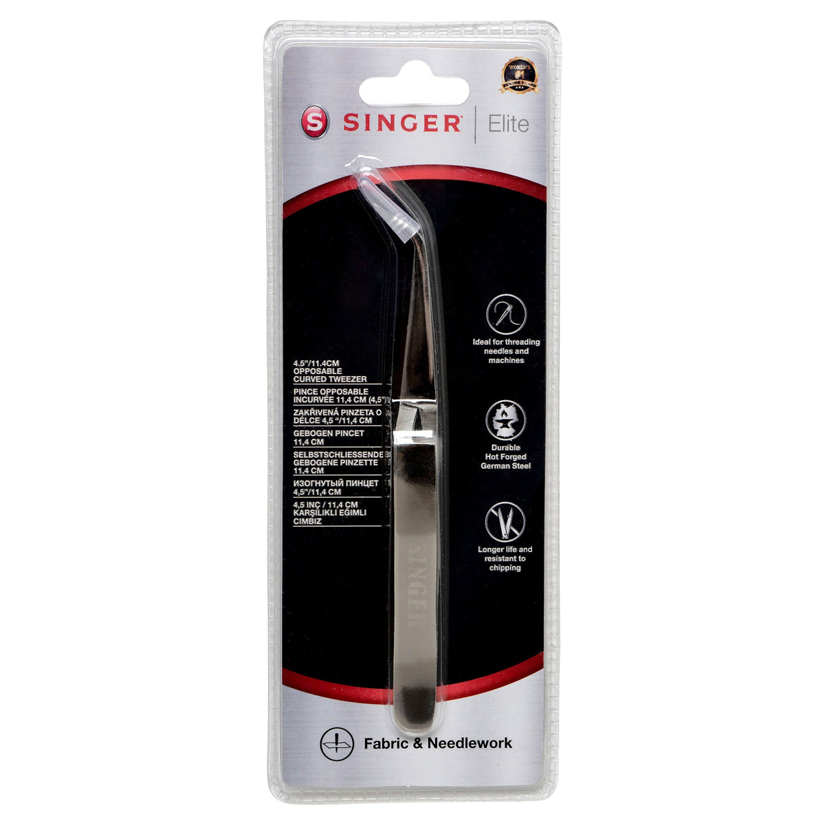 Singer Elite gebogene Pinzette (11,4 cm/ 4,5")