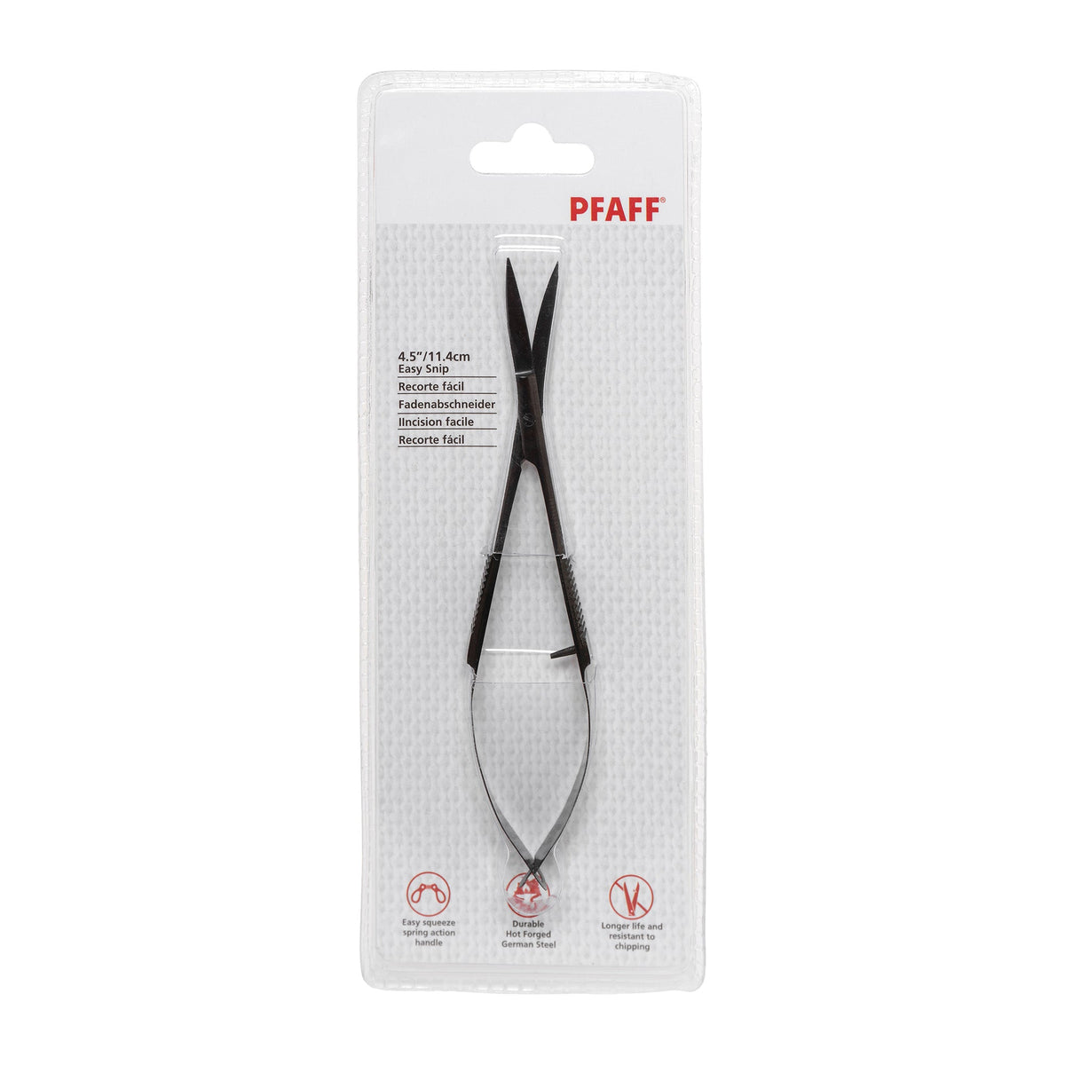 Pfaff gebogene Pinzettenschere (11,4 cm/ 4,5"/ schwarz)