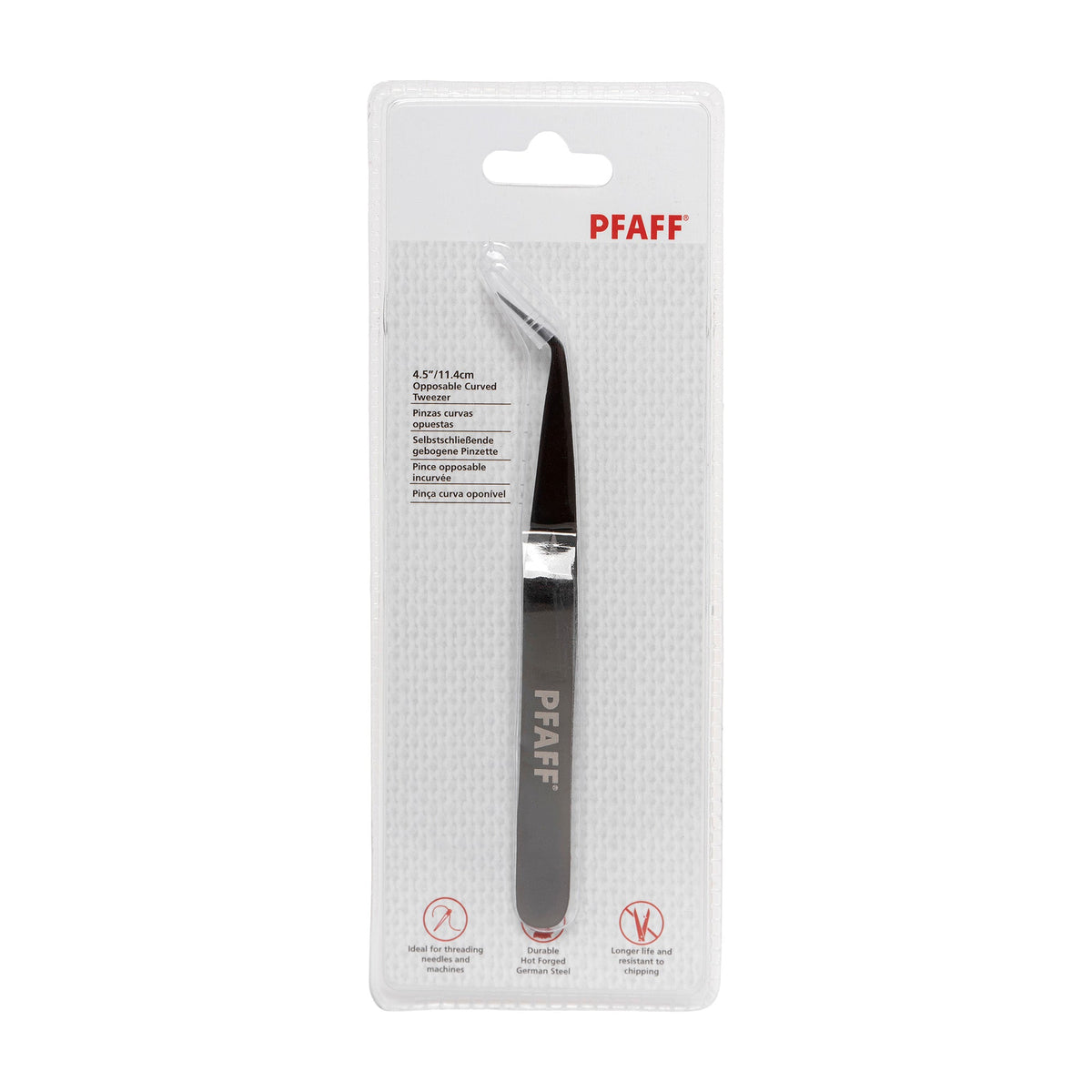 Pfaff gebogene Pinzette (11,4 cm/ 4,5"/ schwarz)