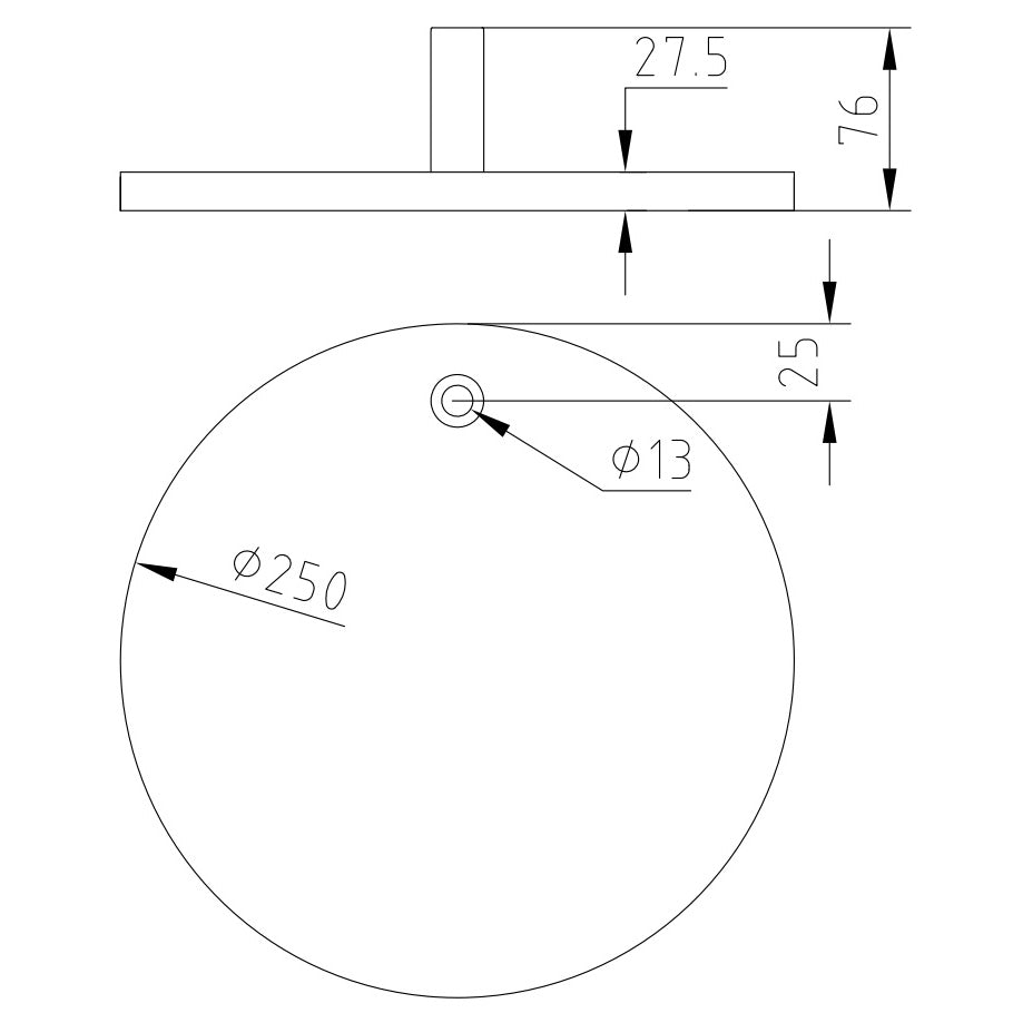 Semplix schwerer Tischstandfuß weiß (Gewicht 8,35 kg/ Ø 250 mm)