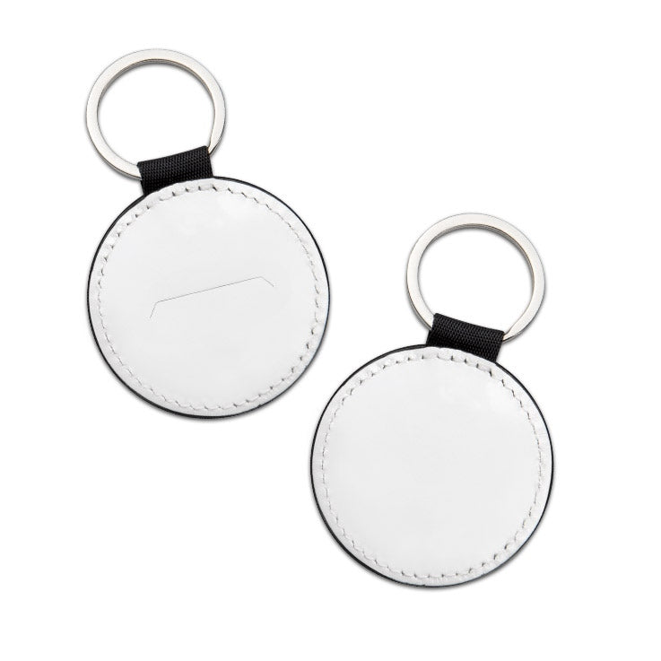 PlottiX Schlüsselanhänger Rund mit Münzhalter zum Sublimieren (weiß/ Ø 5,2 cm)