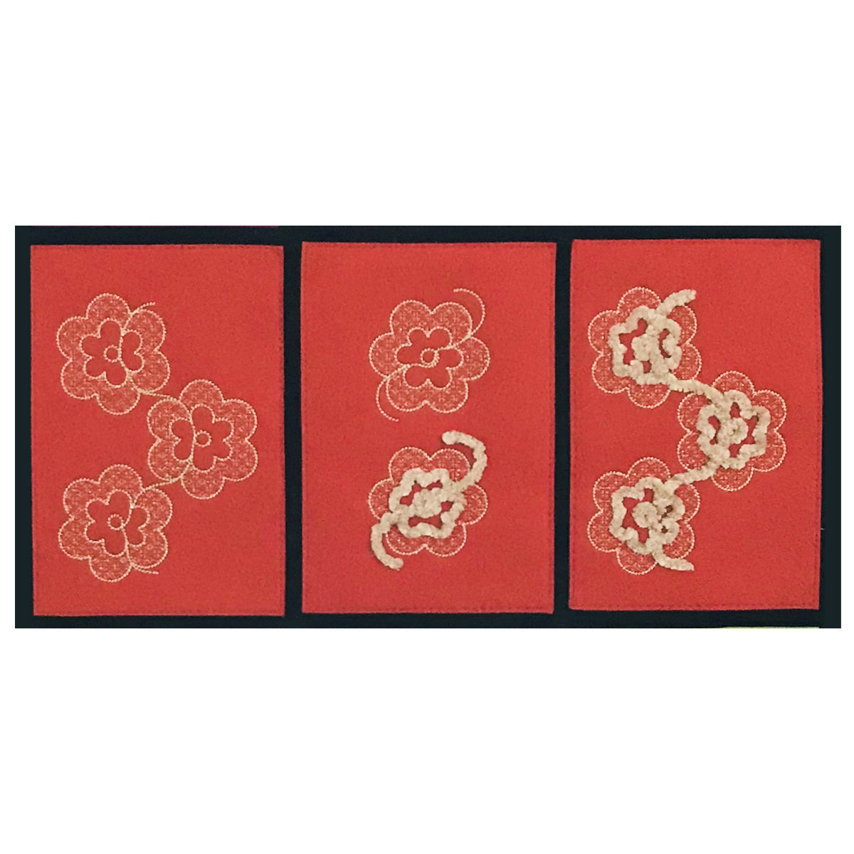 Nähwelt Flach Stickmuster USB "Aufgekordelt" (5 Ansatz + 5 Einzel-Stickmuster)