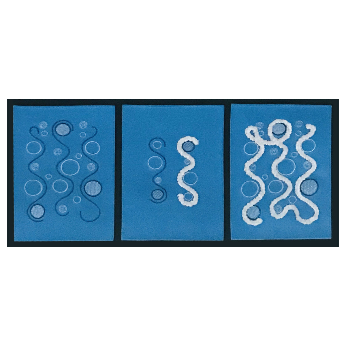 Nähwelt Flach Stickmuster USB "Aufgekordelt" (5 Ansatz + 5 Einzel-Stickmuster)