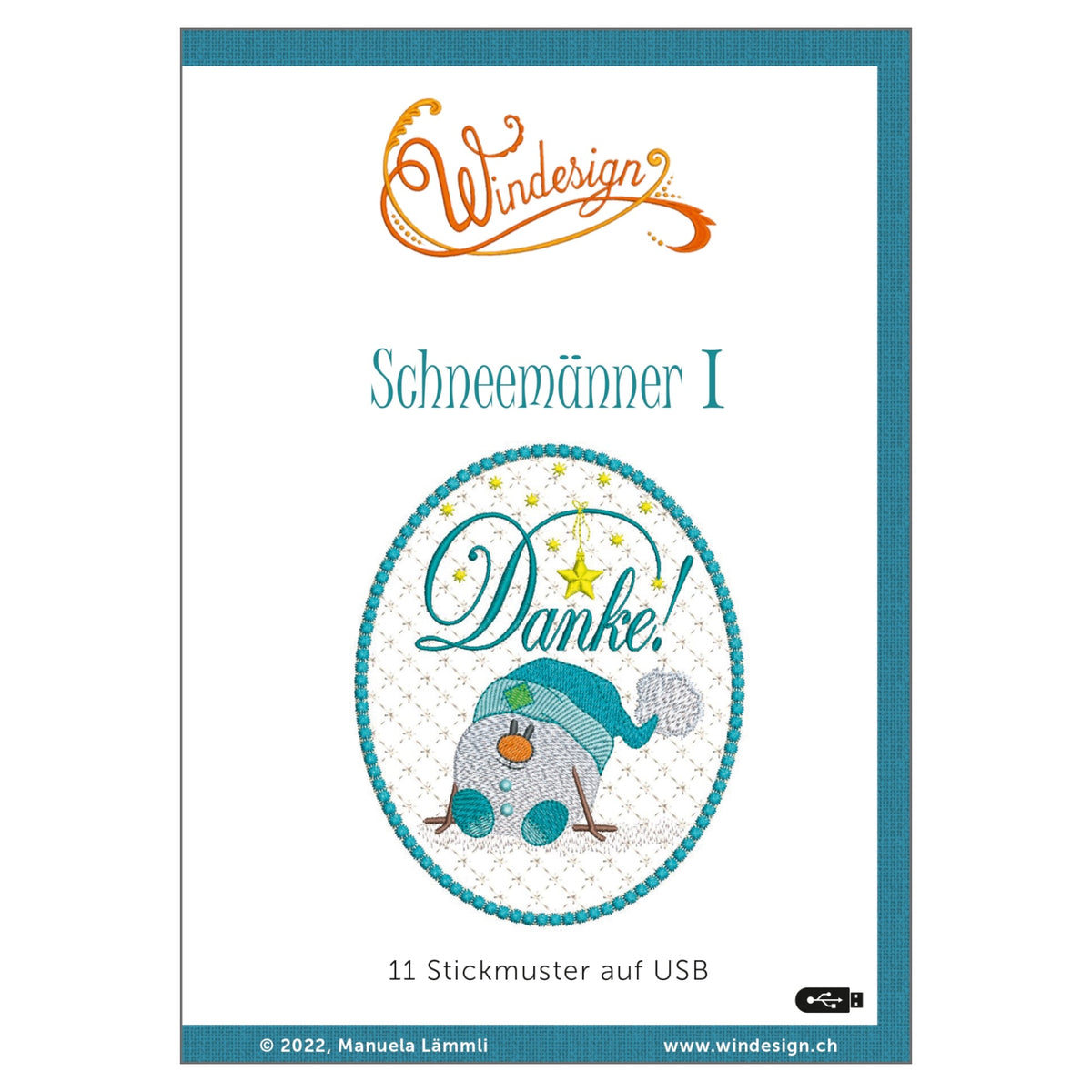 Windesign Stickmuster USB "Schneemänner I" (11 Stickmotive)