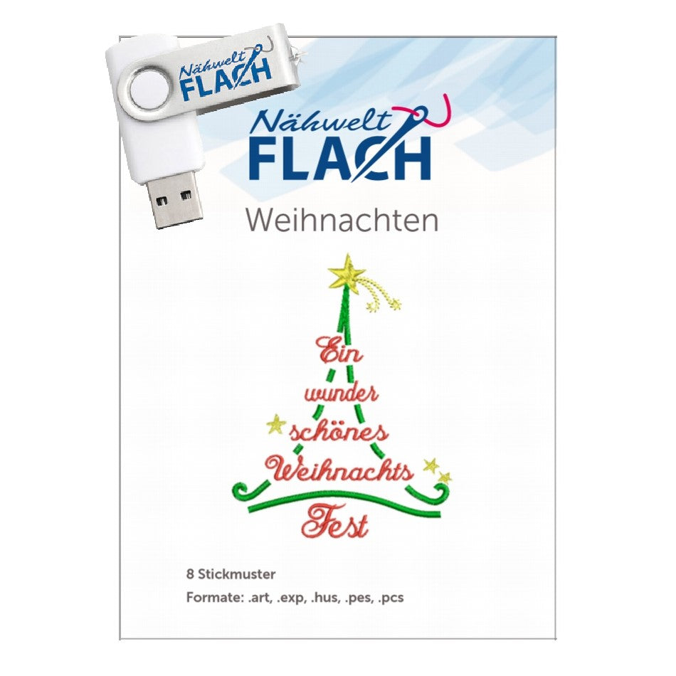Nähwelt Flach Stickmuster-USB "Weihnachten" (8 Stickmuster)
