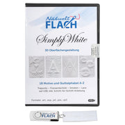 Nähwelt Flach USB SimplyWhite (18 Motive und Quilt-Alphabet A-Z + Anleitung)