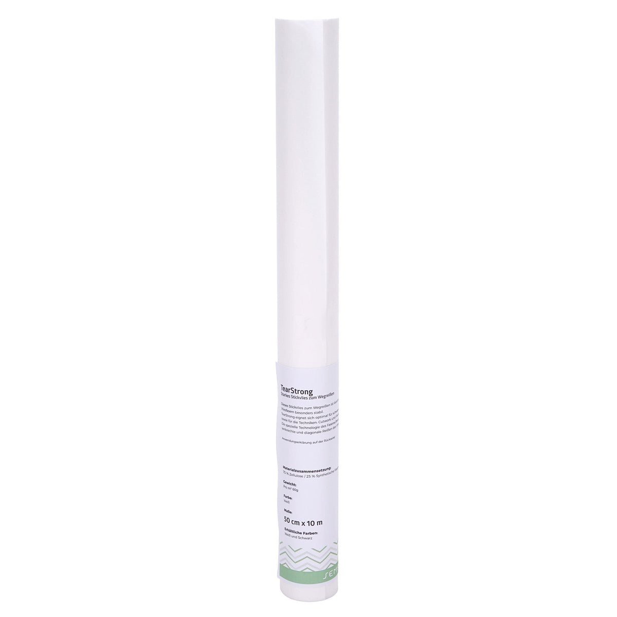 Semplix TearStrong (50 cm x 10 m/ starkes Stickvlies zum Wegreißen/ weiß)