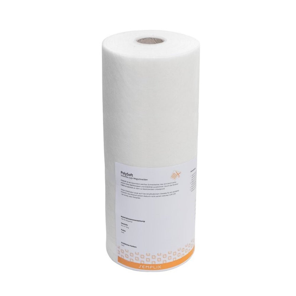 Semplix PolySoft (50 cm x 100 m/ Stickvlies zum Wegschneiden/ weiß)