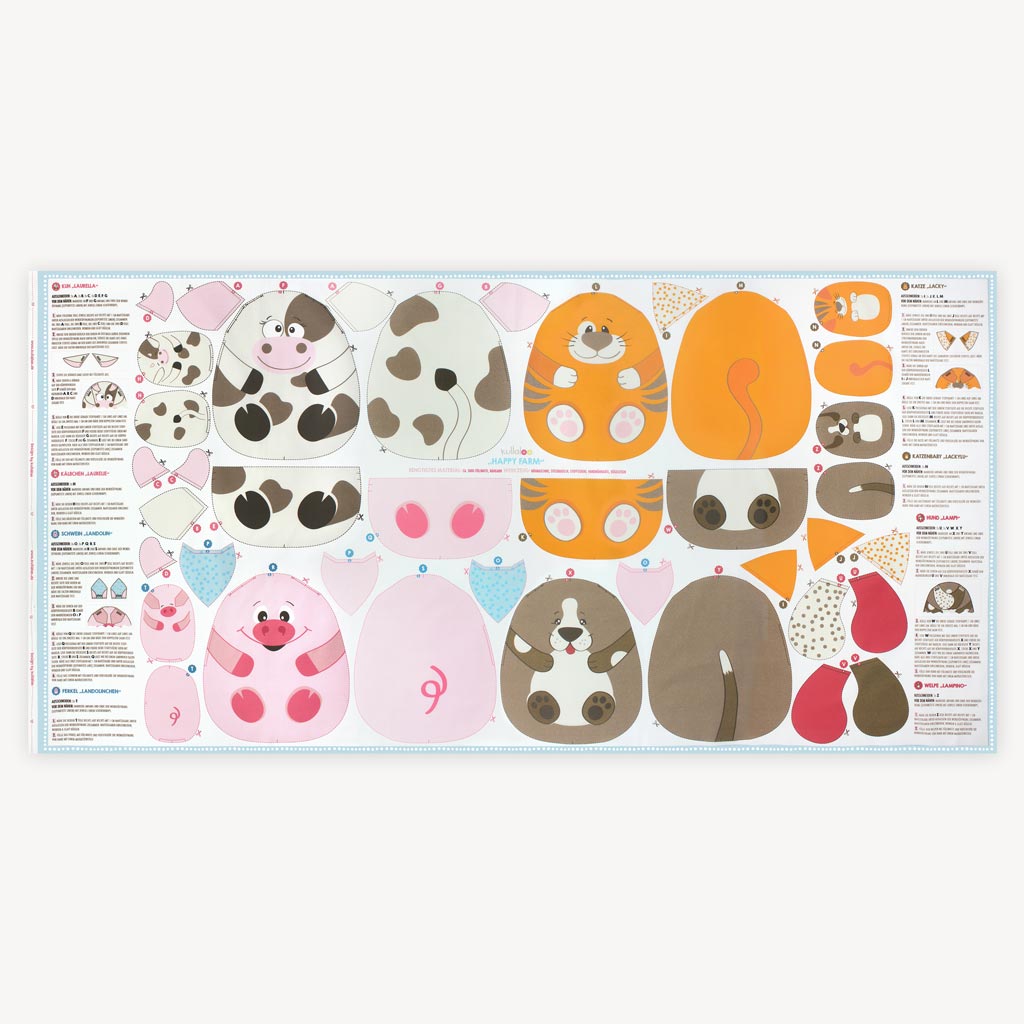 Kullaloo Cut & Sew Panel "HAPPY FARM" (80 x 155 cm)