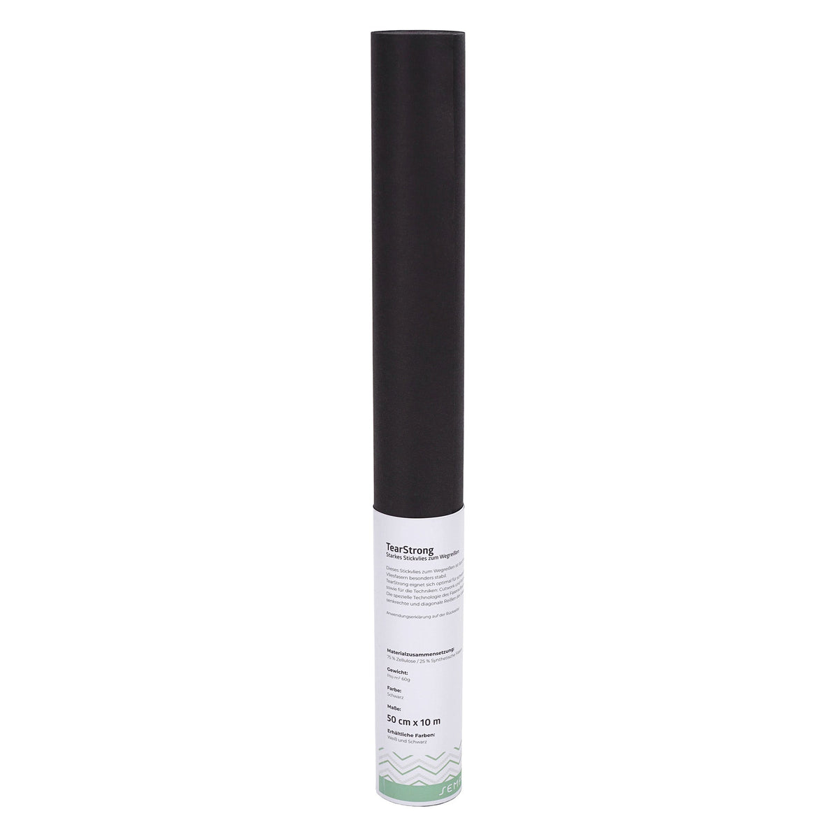Semplix TearStrong (50 cm x 10 m/ starkes Stickvlies zum Wegreißen/ schwarz)