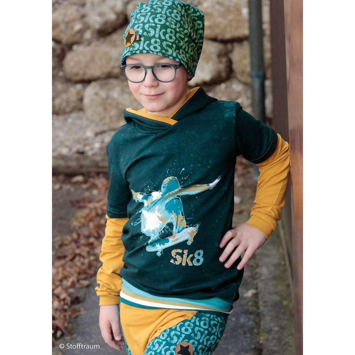 French Terry Panel "SK8" (0,80 m x 1,55 m)