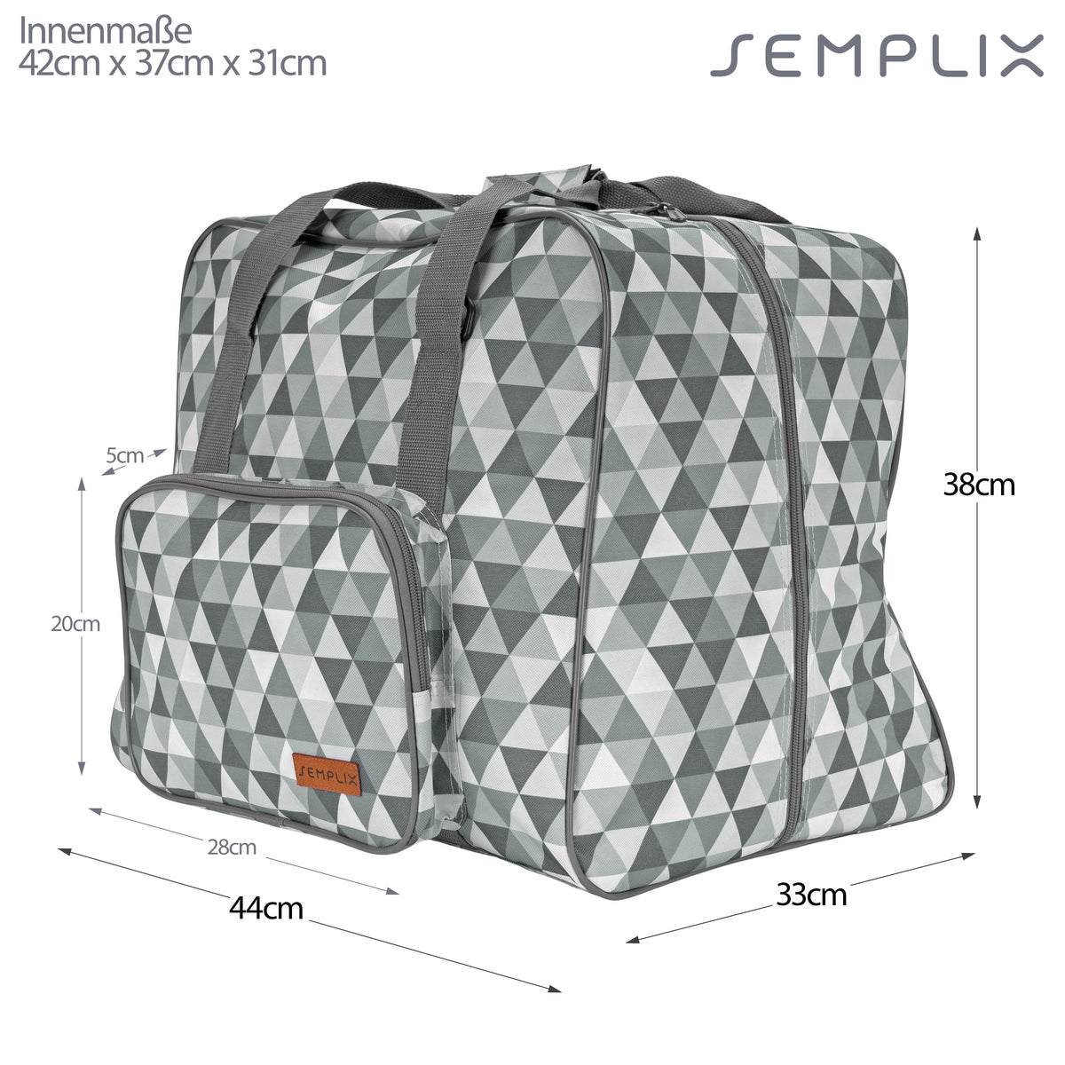 Semplix Overlocktasche Diamond Design (stein/grau)