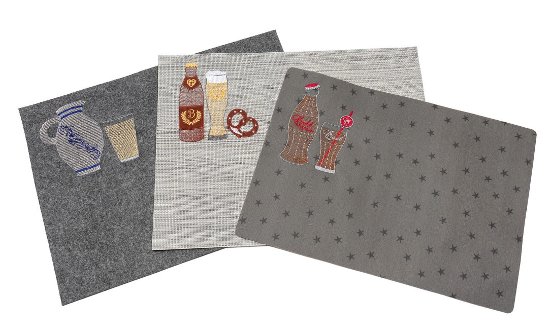 Nähwelt Flach Stickmuster USB "Party Drinks" (12 Stickmuster)