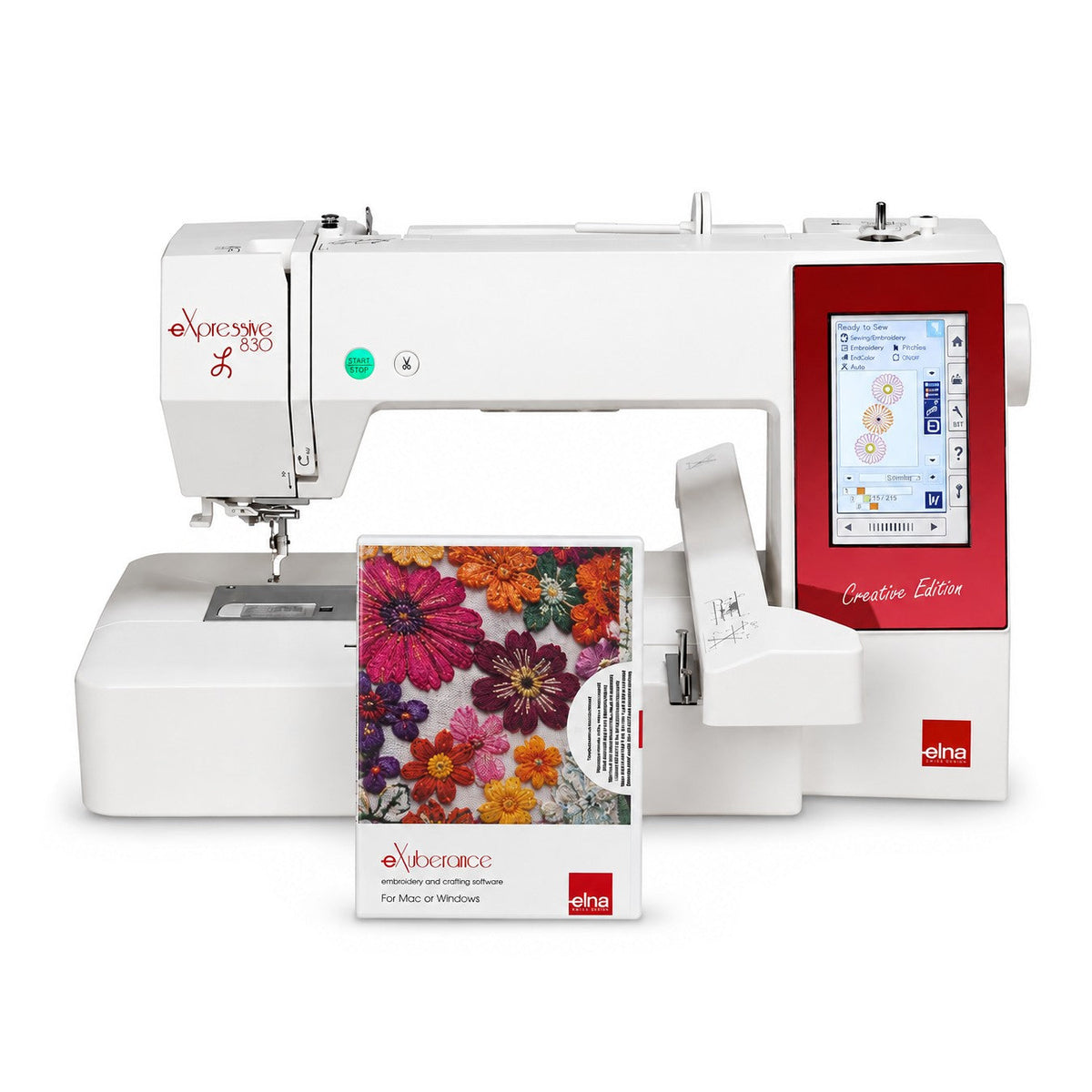 Elna eXpressive 830L CE  inkl. exuberance Junior Sticksoftware für eigene Stickmuster
