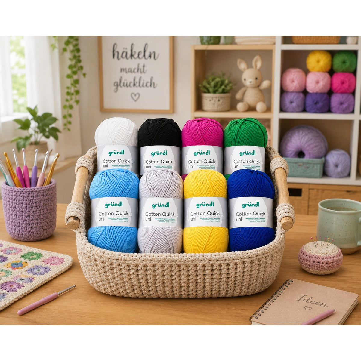 Gündl Cotton Quick Strick- und Häkelgarn (unifarben / 50 g / 125 m)