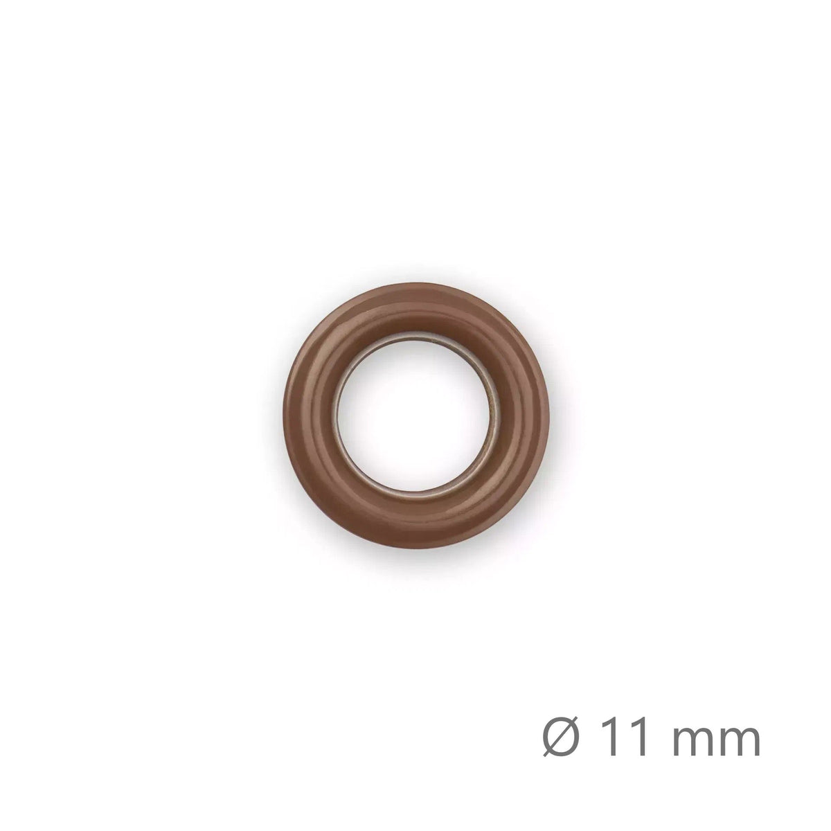 Prym Ösen mit Scheiben (11 mm/ dunkelbraun-silberfarbig/ 20 St.)