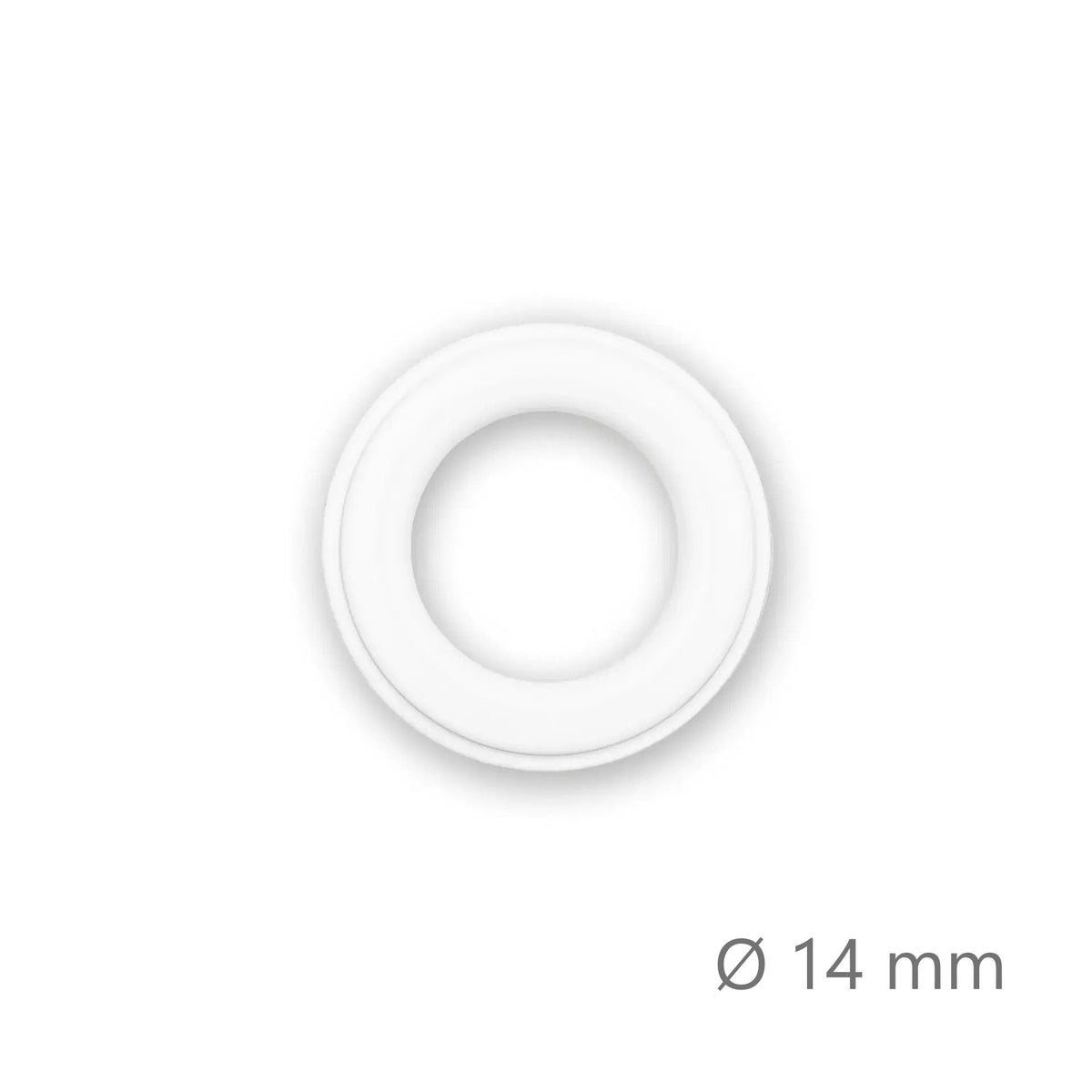 Prym Ösen mit Scheiben (14 mm/ weiß-silberfarbig/ 15 St.)