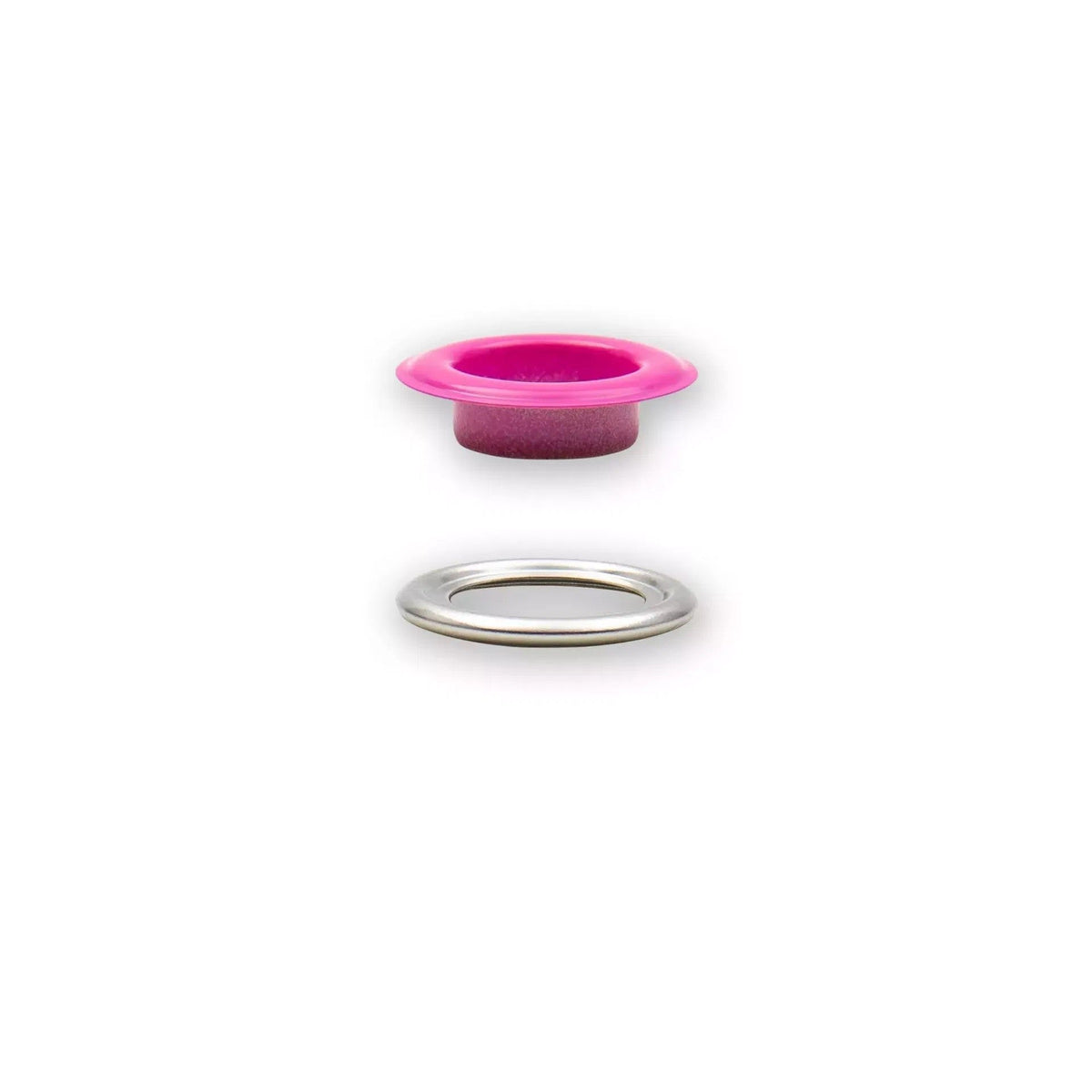 Prym Ösen mit Scheiben (14 mm/ pink-silberfarbig/ 15 St.)