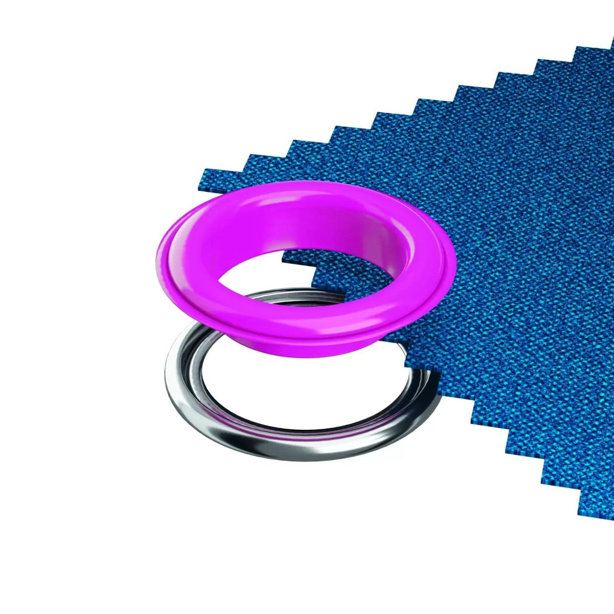 Prym Ösen mit Scheiben (14 mm/ pink-silberfarbig/ 15 St.)